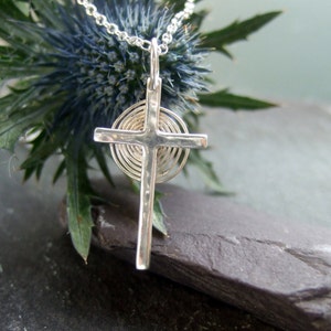 Cross & Spiral pendant. Made in my Workshop in Scotland Alba Cara Jewellery