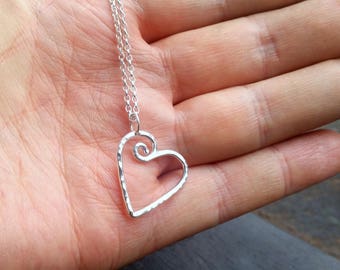 Recycled Sterling Silver Celtic Heart Pendant - Handmade in Scotland