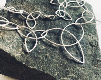 Recycled Sterling Silver Trinity Knot Necklace: Celtic Jewelry
