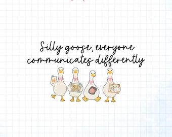 Głupia Gęś, Każdy Komunikuje Się Inaczej, PNG, Gęś Autyzmu, Nauczyciel Specjalnej Edukacji, Akceptacja Autyzmu, Świadomość Neuroróżnorodności