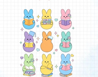 Nauczyciel Wielkanoc PNG, Cut Peeps Czytanie Książki PNG, Wielkanocny Króliczek Czytanie Książki PNG, Wesołych Świąt Wielkanocnych PNG, Wielkanocny Króliczek PNG