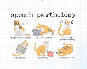 Zabawne koty, terapia mowy, Png, logopeda, Png, prezent dla logopedy, Png, projekt kalamburów dotyczących patologii mowy