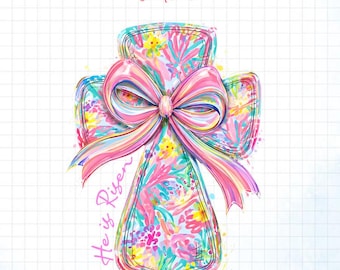 On zmartwychwstał Wielkanoc PNG, Jasny kwiatowy kokietka brokatowy haft krzyżykowy PNG, Chrześcijański wielkanocny krzyż PNG, Wiara w zmartwychwstanie Jezusa PNG