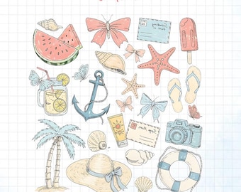 Letnie Klimaty PNG, Kokietka Nadbrzeżna PNG, Plaża PNG, Muszla PNG, Retro Lato PNG, Vintage Lato PNG, Wakacje PNG, Wycieczka Dziewczyn PNG