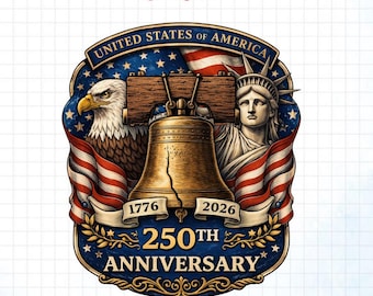 250. rocznica USA PNG, projekt posągu orła Dzwonu Wolności, koszulka patriotyczna z lat 1776–2026, sublimacja z okazji amerykańskiej niepodległości (do pobrania)