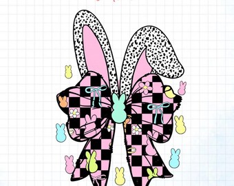Retro Wielkanocny Króliczek Kokietka PNG, Wesołych Świąt Wielkanocnych Png, Retro Wielkanocna Kratka Png, Różowa Wielkanocna Kokardka Png, Wielkanocny Króliczek Png, Dziewczęcy Różowy Wielkanocny Png