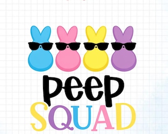 Peep Squad Wielkanoc PNG, Zajączek Wielkanocny PNG, Uroczy Załoga Wielkanocna PNG, Uroczy Prezent Peeps, Koszulka Easter Squad PNG, Przyjaciele Wielkanocni PNG