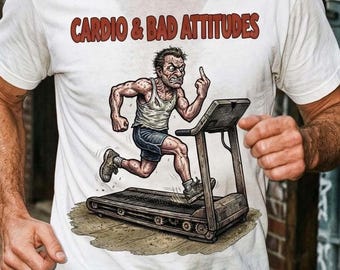 Cardio & Bad Attitudes T-Shirt | Funny Running Gym Humor Tee