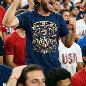 Team USA 2026 World Cup T-Shirt, United States Fan Soccer Tee, USMNT Football Gear, America Patriotic Top, Supporter Gift for Him & Her image 2