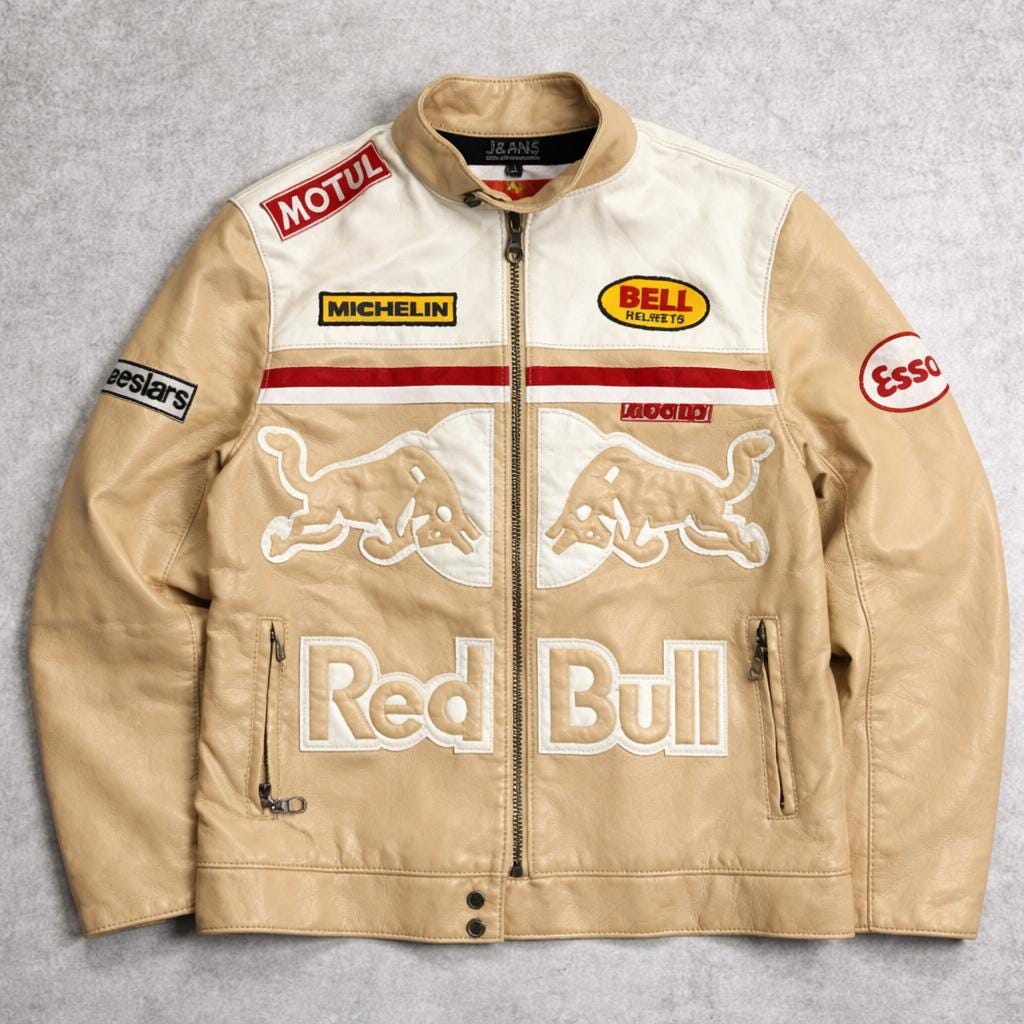 新品　Oracle Red Bull Racing レザージャケット Red bull leather racing jacket - Etsy 日本