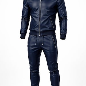 Luxury Leather Tracksuit for Men - Custom Made | Worldwide Shipping image 4