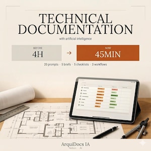 Mall för idéer för arkitekter | Tekniska rapporter, specifikationer och dokumentation med AI | ArquiDocs IA
