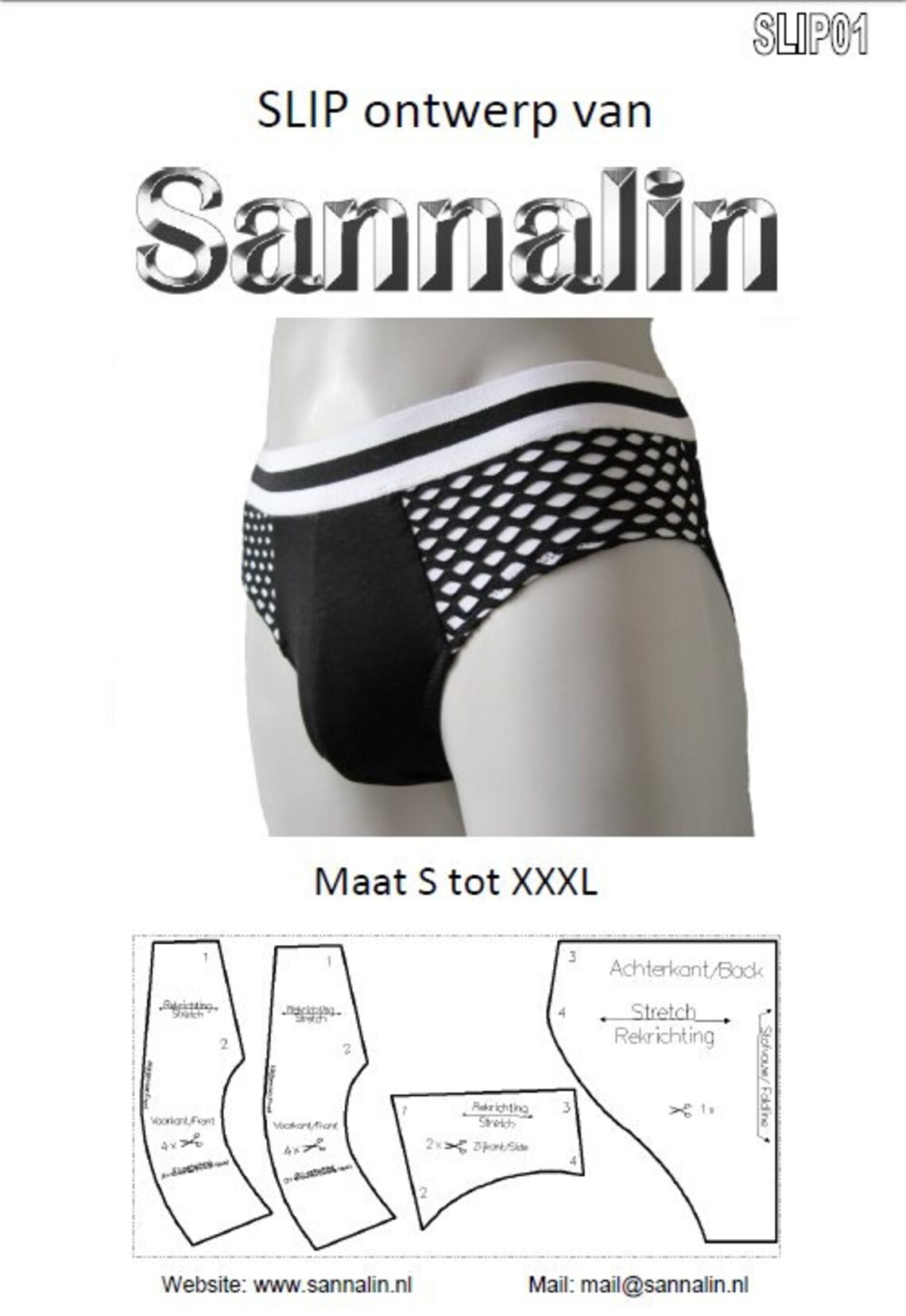 Patroon/mannen Slip / pattern men briefs SLIP01 Etsy