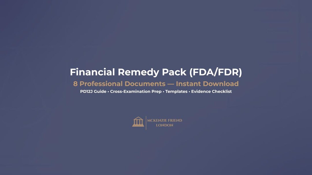 Financial Remedy Pack UK | FDA FDR Guide, Form E Help (instant Download ...