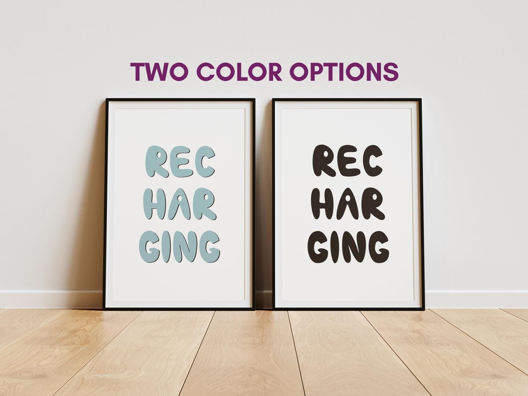 Bedroom Poster – Recharging | Minimalist Calm Quote Print | Introvert ...