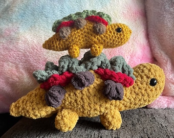 Tacosaurus MINI Low Sew Amigurumi Crochet Pattern, Tacosaurus, Low Sew Crochet Pattern