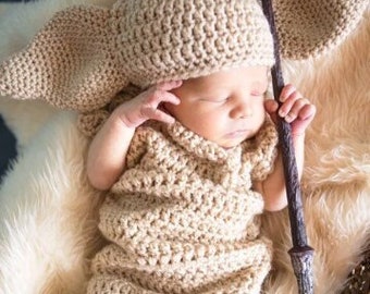 Little Elf Crochet Outfit Newborn PATTERN, Newborn Photography Crochet Pattern, Newborn Halloween Crochet Pattern,