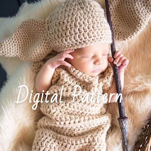 Little Elf Crochet Outfit Newborn PATTERN, Newborn Photography Crochet Pattern, Newborn Halloween Crochet Pattern,
