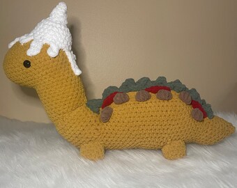 Tacosaurus-Supreme Crochet Plushie, Tacosaurus-Supreme Stuffed Animal, Long Neck Tacosaurus