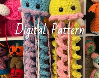Jezebelle the Jellyfish Crochet Amigurumi PATTERN, Jezebelle the Jellyfish Stuffed Animal PATTERN