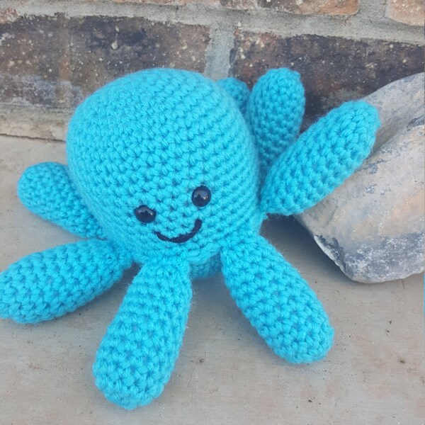 Blue Amigurumi Octopus, Big Octopus Plushie, Crochet Octopus Toy, Crochet Ocean Animal, Blue Octopus, Crochet Toys for Kids, Gift Ideas