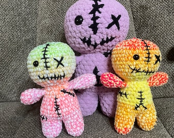 No Sew Voodoo Doll Crochet Pattern, Voo Doo Doll Amigurumi Pattern, No Sew Crochet Pattern, Quick Crochet Pattern, One Hour Pattern