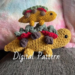 Tacosaurus MINI Low Sew Amigurumi Crochet Pattern, Tacosaurus, Low Sew Crochet Pattern
