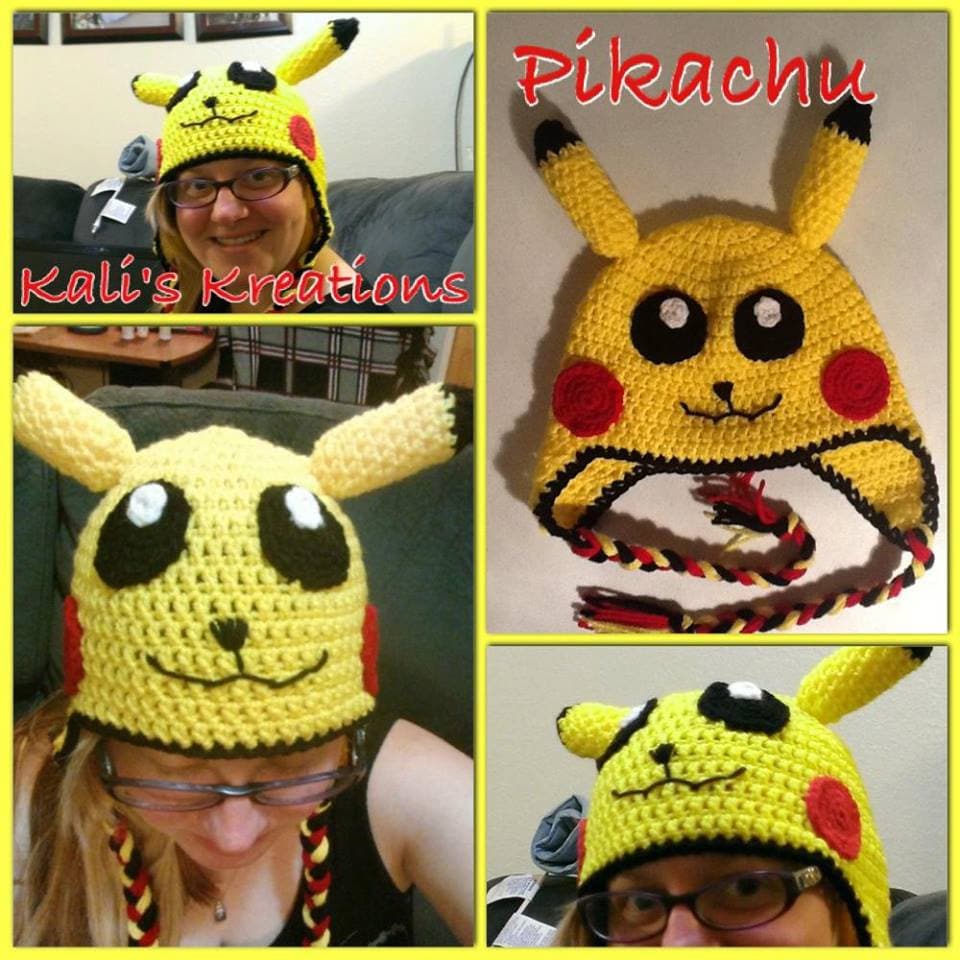 Modello PDF per cappello all'uncinetto Pikachu, modello PDF per cappello  all'uncinetto Pokemon, modello per cappello Pikachu con orecchie flosce,  modello PDF all'uncinetto -  Italia
