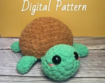 NO-SEW Turtle Crochet Amigurumi Pattern, Pattern ONLY, Crochet for Beginners, Turtle Stuffed Animal Crochet Pattern