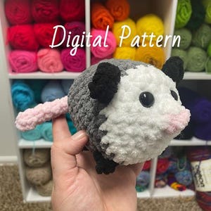 No Sew Opossum Amigurumi Crochet PATTERN, Market Friendly No Sew Quick Animal Pattern