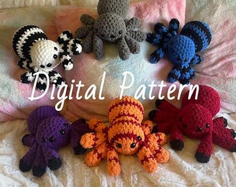 No Sew Spider Crochet Pattern, Beginner Friendly Spider Amigurumi Pattern, PATTERN ONLY