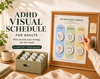 Printable Visual Schedule for Adults, Energy-Based Routine Board, Neurodivergent Planner (Digital Download)