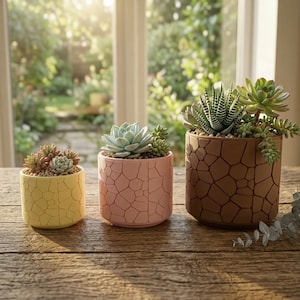 Mosaic Cobblestone Planter – 3D Printed Succulent Pot, 33 Colors