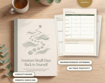 AuDHD Nervous System Reset Workbook for Late Diagnosed Women | 14-Day Somatic Journal | Fourteen Small Days Back to Yourself | Printable PDF