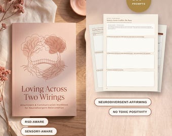 Loving Across Two Wirings | AuDHD Attachment Workbook for ND & Mixed Neurodivergent Relationships | 160+ Prompts Printable | A4 + US Letter