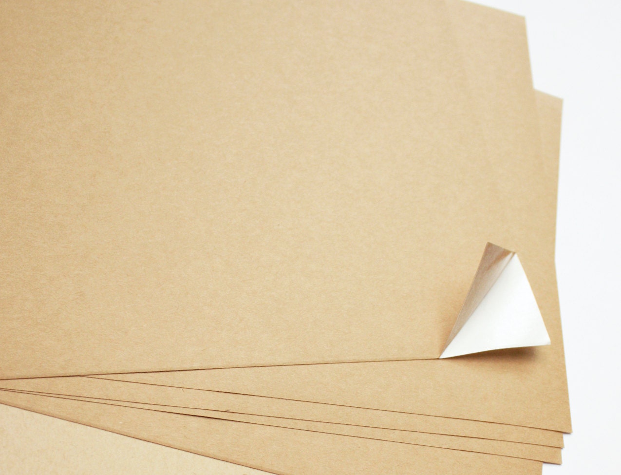 Set of 5 Sheets of A4 Kraft Paper Stickers/Self Adhesive for