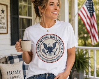 Patriotisk mamma-tröja, uppfostra söner och döttrar Americana Eagle-tröja