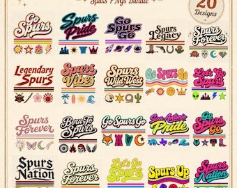 Spurs PNG-paket, San Antonio-inspirerade baskettröjdesigner (20 filer)
