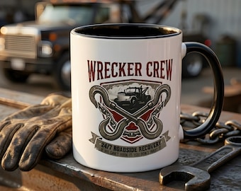 Bärgningsbilschaufförsmugg, Wrecker Crew-kaffekopp för vägkanten