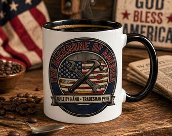 Amerikansk flagga Verktygsmugg, Hantverkare Pride Kaffekopp för arbetare