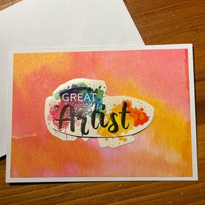 Carte d'art, carte d'artiste, carte pour artiste, carte pour ami, carte d'amitié, carte pour amateur d'art, carte de peinture, carte de peinture, art, artiste