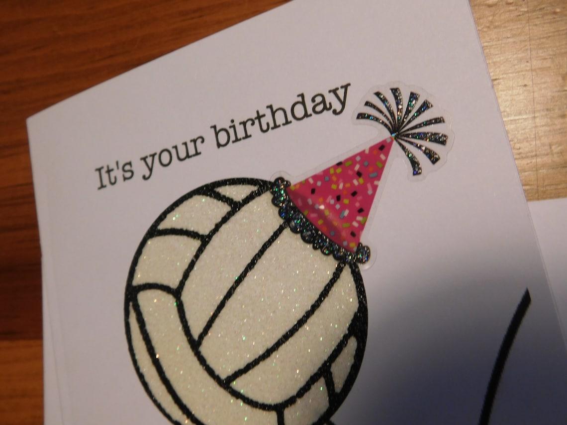 Volleyball Birthday Card Volleyball Birthday Volleyball Etsy