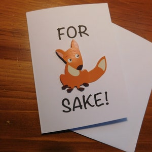 Fox Card, Fox Thank You card, fox note card, fox sake card, red fox car, fox card funny, funny fox card