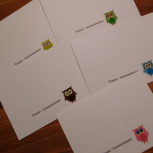 Notitiekaarten uil, bedankkaarten uil, uilnotities, uilset notities, blanco uil, penvriendnotities uil, kaartenset uil, uilkaart. uilen