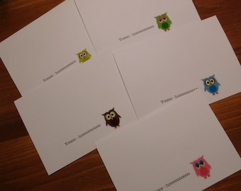 Owl  Note Cards, Owl Thank you cards, owl notes, Owl set of notes, owl blank notes, owl pen pal notes, owl  note card set, owl card. owls