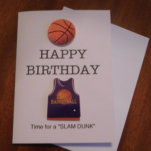 Carte d'anniversaire de basket-ball, carte de basket-ball, carte d'anniversaire, pour amateur de basket-ball, basket-ball, carte d'anniversaire, carte d'anniversaire de basket-ball pour enfants