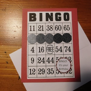 Tarjeta de cumpleaños de bingo, tarjeta de bingo, cumpleaños de bingo, tarjeta de felicitación de bingo, bingo, tarjeta de bingo de cumpleaños, bingo de cumpleaños