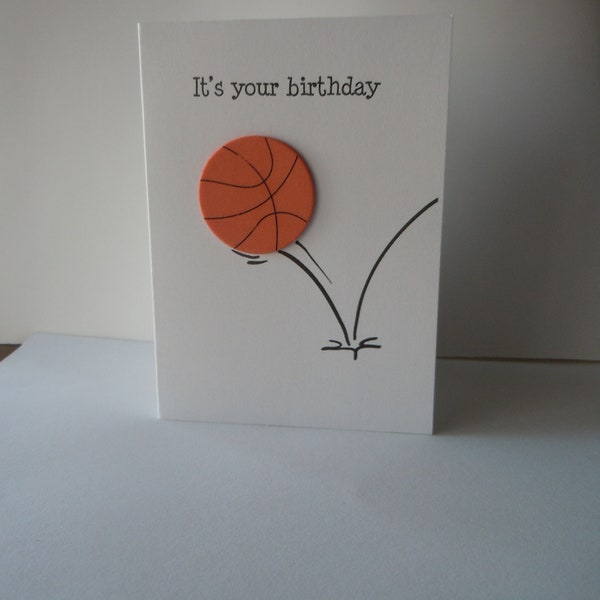 Basketball Birthday Card,  Basketball Card,  Happy Birthday Basketball card, Basketball, Birthday Basketball, Sports Card, Birthday Card