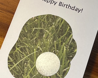 Tarjeta de cumpleaños de golf hecha a mano: Tarjeta de felicitación de golfista