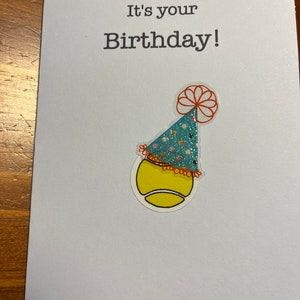 Tarjeta de cumpleaños de tenis, cumpleaños de tenis, tarjeta de cumpleaños de pelota de tenis, tarjeta de tenis, cumpleaños de jugador de tenis, tarjeta de tenis hecha a mano, tenis,
